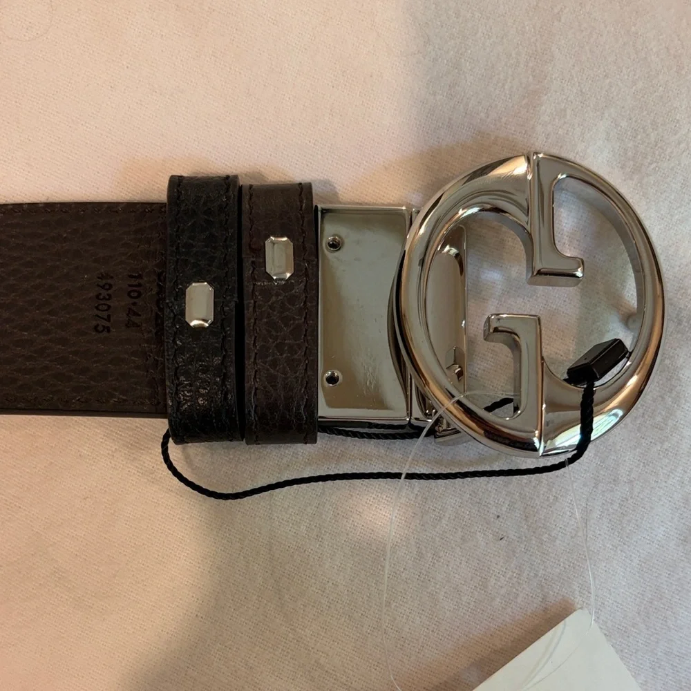 NWOT Men’s Gucci 1973 Coll.Leather Reversible Belt Blk/Brn SZ 110 cm 41,38-40 US